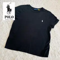 ポロラルフローレン　現行タグ　Tシャツ　レディース　黒　ポニー刺繍　L