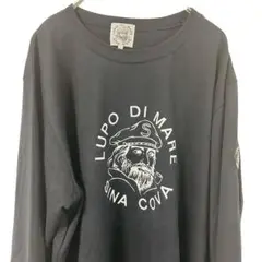 【中古品　美品】シナコバ　 長袖カットソー　L ネイビー　日本製