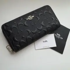 【美品】 5 COACH コーチ ラウンドファスナー長財布