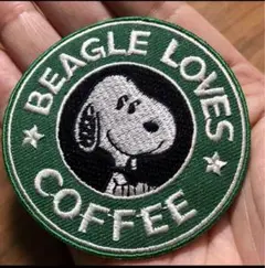 新作❤️レア‼️BEAGLE LOVES COFFEE★スヌーピー〓スタバ⌘ワッペン