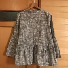ichi プリンテッドコットンブラウス スクラッチチェック