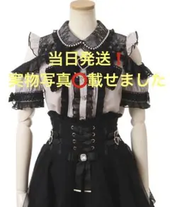 当日発送⚠️リズリサLIZLISA BIGリボンオープンショルダーブラウス　地雷系