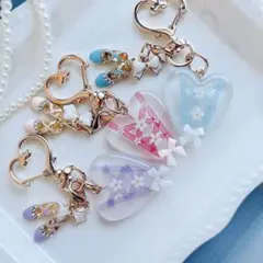 バレエキーホルダー　名前入れ　ハート　トウシューズ　チャコット　シルビア