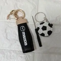 MAZDA マツダ Dリング付き 車用キーホルダー キーチェーン ブラック
