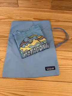 Patagonia 水色 半袖Tシャツ 100cm おまけに巾着付