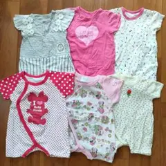 ※再お値下げ【美品】ベビーロンパース　女の子6点セット　50-70cm