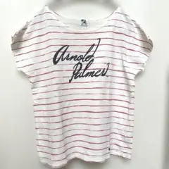 アーノルドパーマー　ホワイト ストライプ Tシャツ サイズ2 Mサイズ 半袖