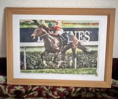 モーリス競馬絵画 木製フレーム付き