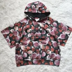 【美品】キャプチャー バイハリウッドメイド　半袖パーカー　薔薇　M 華やか