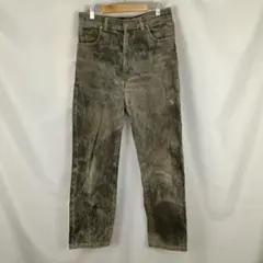 90s　UNIQLO　U296　炭黒　後染め　デニムパンツ　W76　B2630