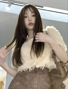 SHEIN シャギークロップド丈カーディガン