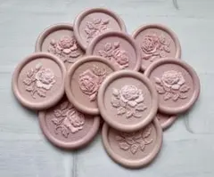 シーリングスタンプ／シール／薔薇／レースローズ／ピンク／12枚セット