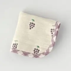 ぶどう 6重ガーゼ ハンカチ fuwara ハンドメイド