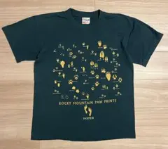90s 〜 動物 アニマル 足跡 tシャツ カナダ製 古着 M