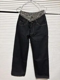 ダブルウエストレオパードデニムパンツ 新品未使用 emmy 地底人 系