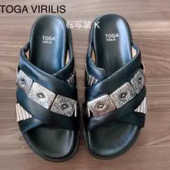 TOGA VIRILIS Metal cross sandals