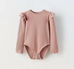 ZARA KIDS ボディスーツ・116cm・新品・くすみローズ・フリル付き