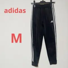 adidas ブラックジャージパンツ 10/12　M