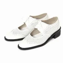 現行♡ ルタロン 3.5cmレザーパンチングレースアップ　シューズ 完売品