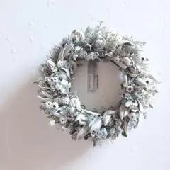 【魔女の棲む森 ～雪の日の花畑～】ドライフラワー リース