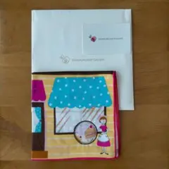 【bloomie's ブルーミーズ】穴あき ハンカチ リバーシブル ケーキ屋さん