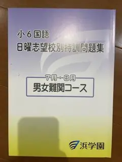 浜学園2024年小6国語 日曜志望校別特訓問題集 7月・8月 男女難関コース
