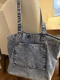 デニム トートバッグ ポケット付き マザーズバッグ サブバッグ 大容量 美品✨