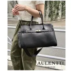 【極美品】 AULENTTI 2way ショルダーバック トートバッグ A4