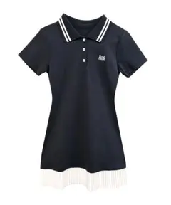Rosé Muse logo embroidery pleats polo op