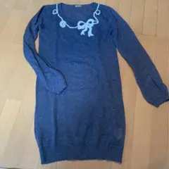 ガリアーノニットワンピースチュニックグレー