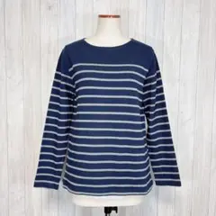 【ナノユニバース】長袖Tシャツ トップス カットソー ボーダー ネイビー M