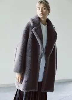 Theory luxe 20aw テディベアチェスターコート 340ダークトープ