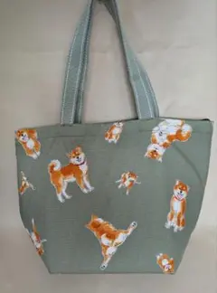 保冷バッグ　柴犬柄　ハンドメイド