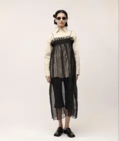 【LEINWANDE】 Recycle Organdy Pleats Dress
