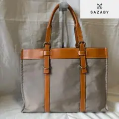 ⭐️SAZABY⭐️サザビー 大容量トートバッグ グレー/ブラウン