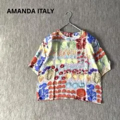 【AMANDA ITALY】ブラウス　半袖　カラフル　派手　個性的　ゆったり