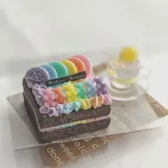 ①虹色オレオ+虹色ベアースクエアケーキセットch　リピーター様限定お土産付きです