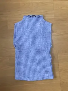 【お値下げ不可】ZARA ライトブルー　ハイネック　ノースリーブ