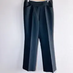 B-Three ビースリー ダークブルー ストライプ ワイドパンツ スラックスM