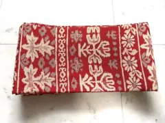 赤色 花柄　半巾帯 浴衣帯