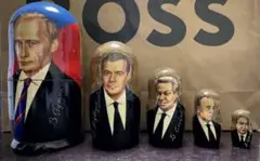 ロシア直輸入 肉筆天然木 歴代ロシア大統領マドリョーシカ 5体入 プーチン ロシア歴代大統領マトリョーシカ ソ連書記長 5ピース レーニン