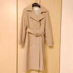美品☆ナチュラルビューティー 羊毛コートカシミア混 サイズ36 ピンクベージュ