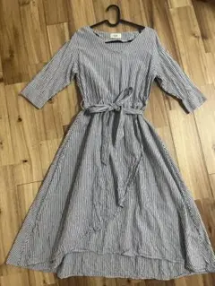 【値下げ】BEAMS HEARTビームスハート ストライプ ワンピース 七分袖M