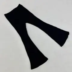 SHEIN リブパンツ カジュアル ブラック フレア 8Yサイズ 美脚 シンプル