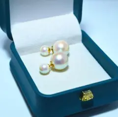 ピアス あこや貝パール ゴールド 8ミリ 14ミリ　フォーマル