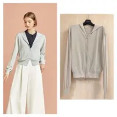 FOXEY フォクシー　フーディーカーディガン　ニットパーカー