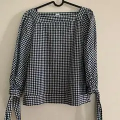 Gap ギンガムチェック ブラウス シャツ リボントップス
