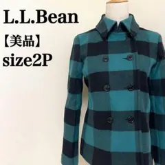 【美品】L.L.Bean ダブルブレスト小柄サイズバッファローチェックコート