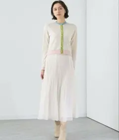 【タグ付き】お値下げ ANAYI スパンオーガンジープリーツスカート 38 白