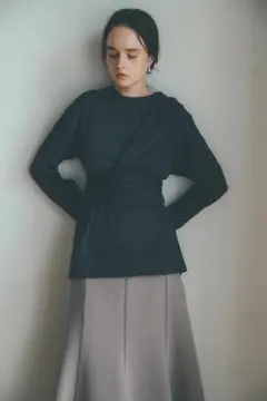 クラネ CACHE-COEUR CUT TOPS☆ダークグレー 長袖